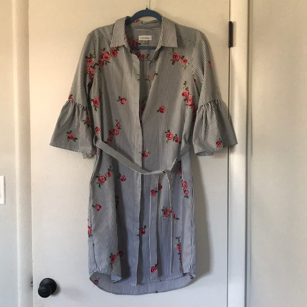 Calvin Klein striped shirt dress